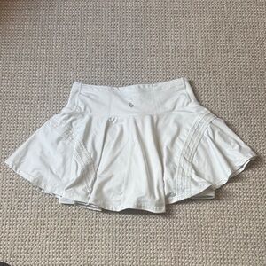 Free People White Flared Mini Skirt with Lace Trim